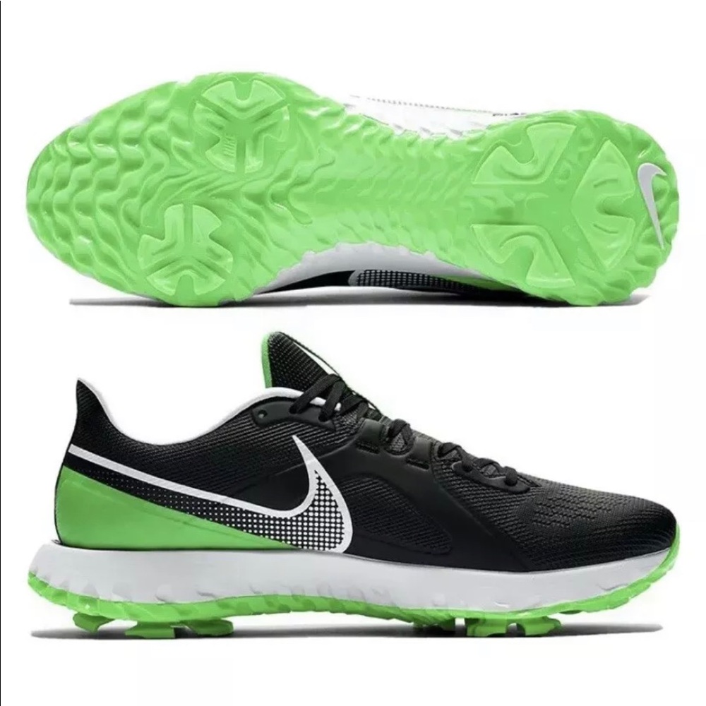 Nike React Infinity Black Green Golf Shoes 14 men
